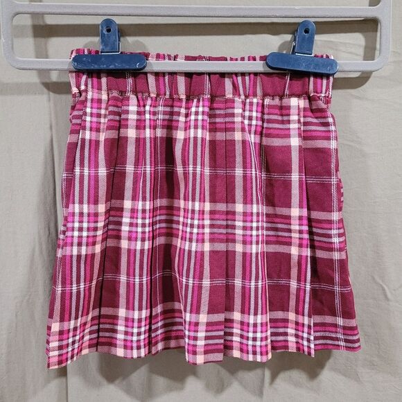 Justice Girls medium 10 Faux Wrap Plaid Skirt with shorts - Picture 7 of 13